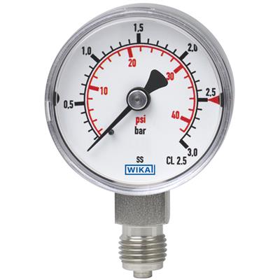 Bourdon Tube Pressure Gauge, Stainless Steel - 131.11